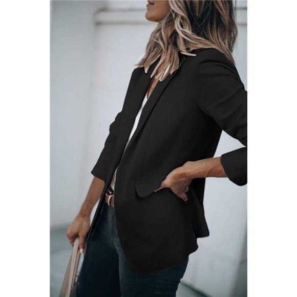 Womens Casual Blazers Open Front Long Sleeve Work Office Jackets Blazer - Picture 3 of 6